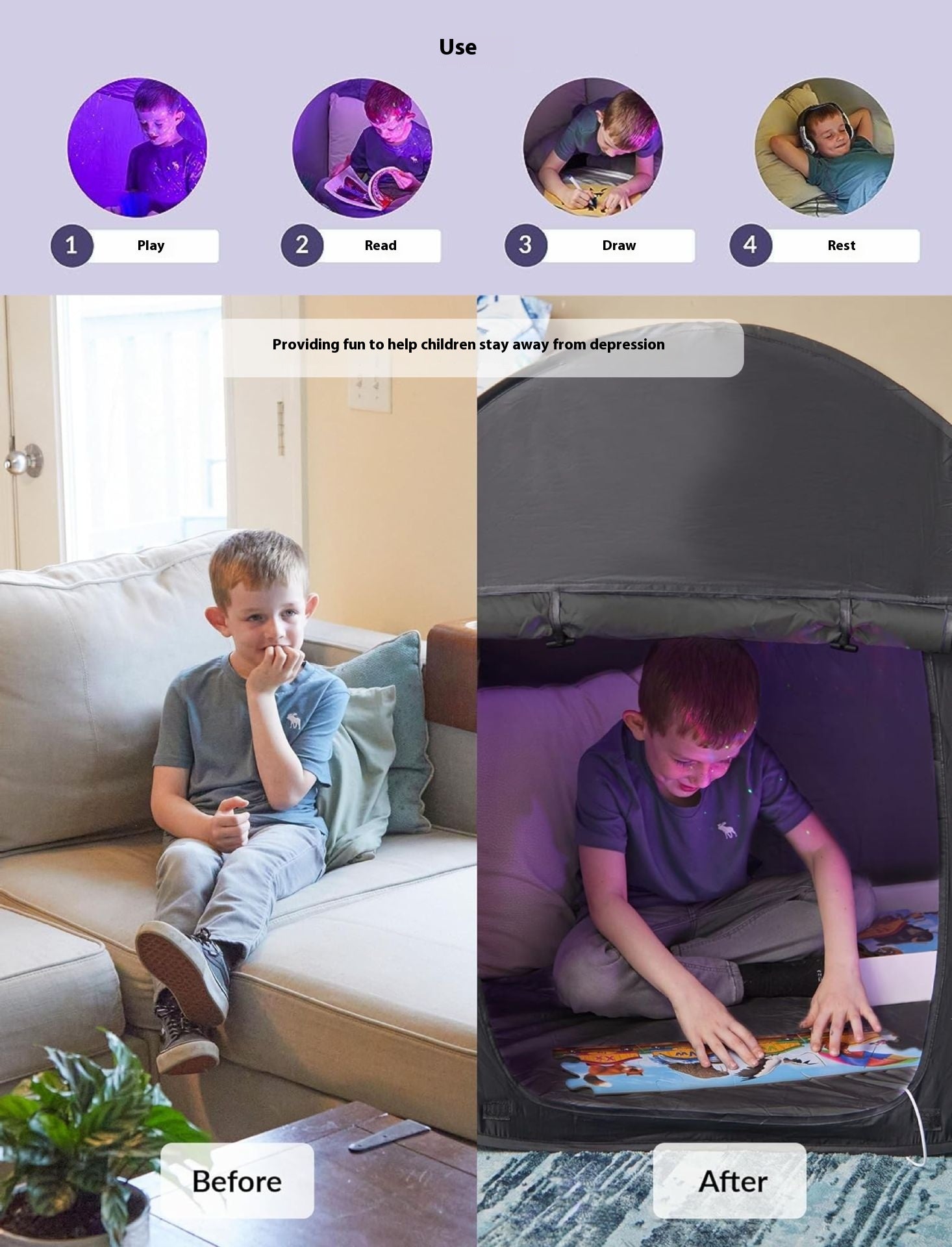 CalmCorner Sensory Tent for Safe Quiet Regulation